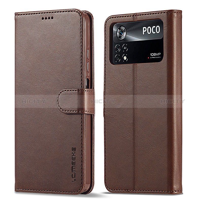 Funda de Cuero Cartera con Soporte Carcasa LC1 para Xiaomi Poco M4 Pro 4G