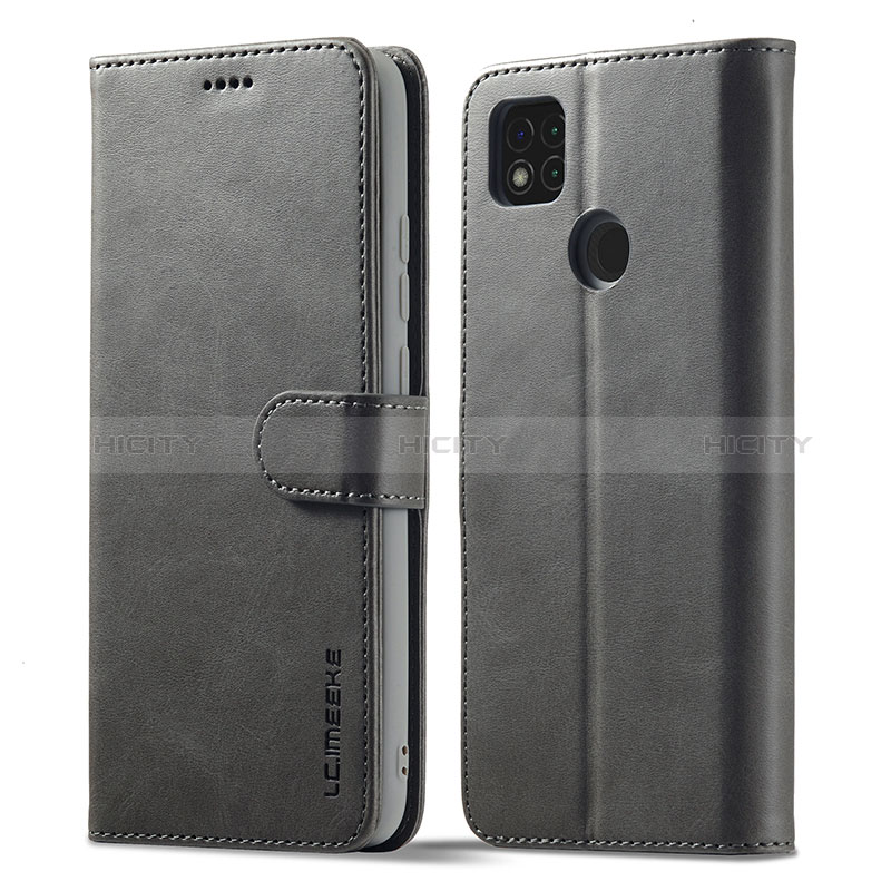 Funda de Cuero Cartera con Soporte Carcasa LC1 para Xiaomi Redmi 10A 4G Gris