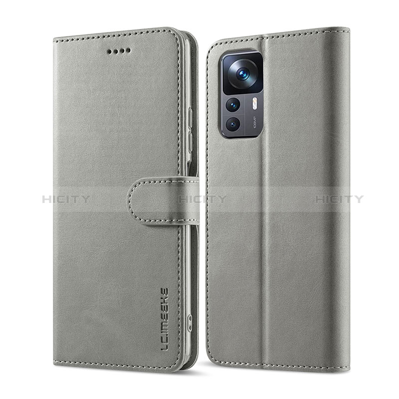 Funda de Cuero Cartera con Soporte Carcasa LC1 para Xiaomi Redmi K50 Ultra 5G Gris