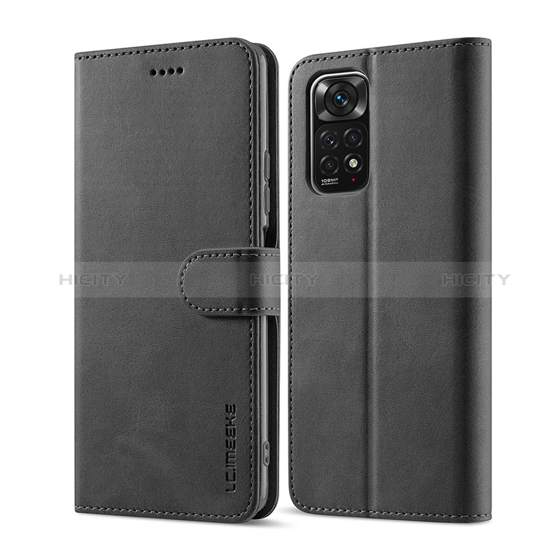 Funda de Cuero Cartera con Soporte Carcasa LC1 para Xiaomi Redmi Note 11 Pro 4G Negro