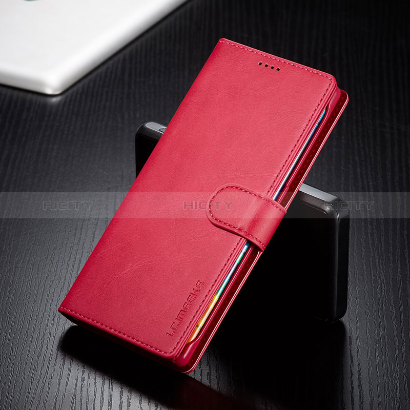 Funda de Cuero Cartera con Soporte Carcasa LC2 para Huawei Honor 50 Lite Rosa Roja