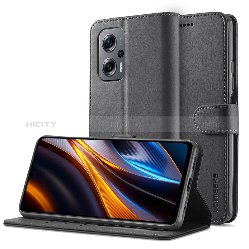 Funda de Cuero Cartera con Soporte Carcasa LC2 para Xiaomi Poco X4 GT 5G Negro