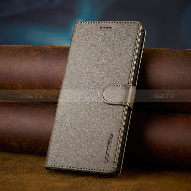 Funda de Cuero Cartera con Soporte Carcasa LC2 para Xiaomi Redmi 13C Gris