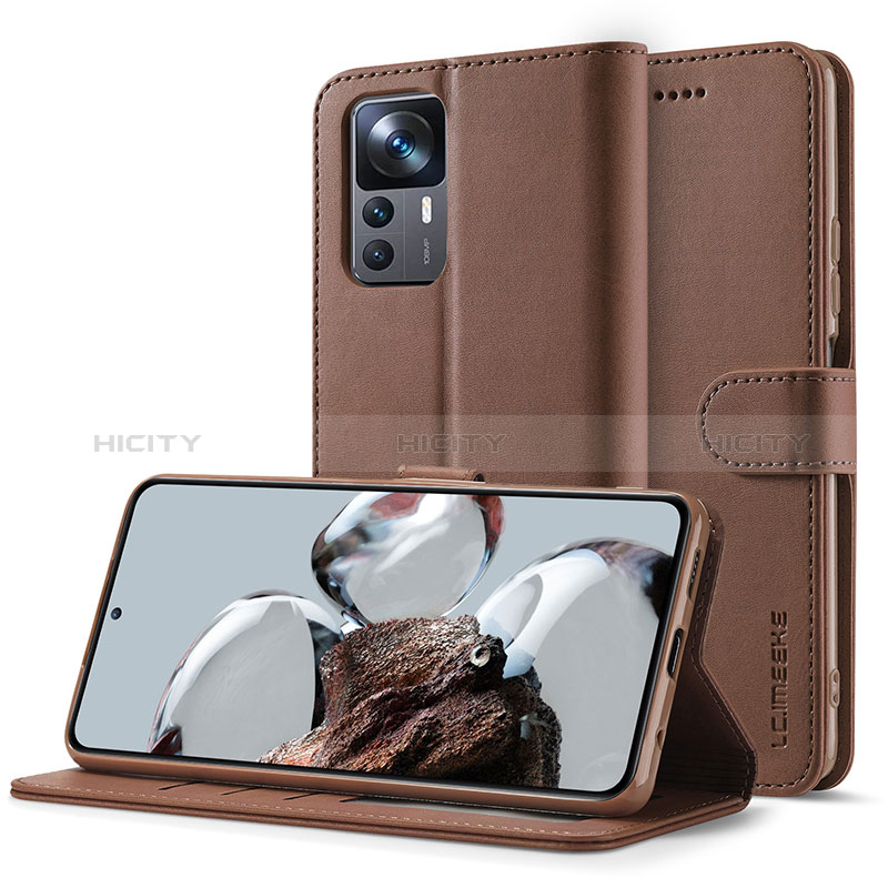 Funda de Cuero Cartera con Soporte Carcasa LC2 para Xiaomi Redmi K50 Ultra 5G Marron