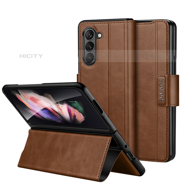 Funda de Cuero Cartera con Soporte Carcasa LD1 para Samsung Galaxy Z Fold5 5G