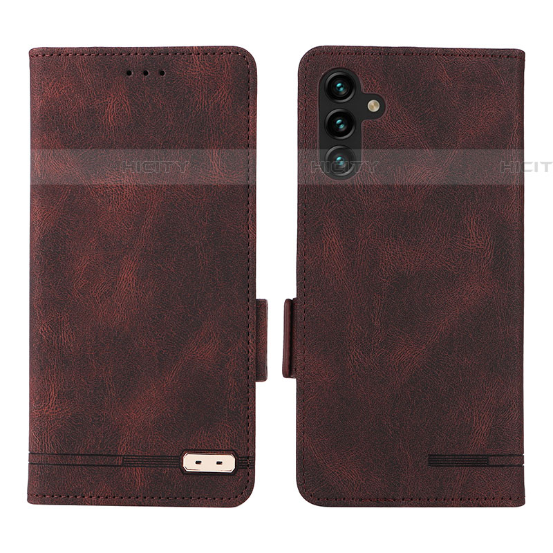 Funda de Cuero Cartera con Soporte Carcasa LZ1 para Samsung Galaxy A04s Marron