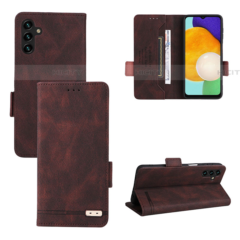 Funda de Cuero Cartera con Soporte Carcasa LZ3 para Samsung Galaxy A04s Marron