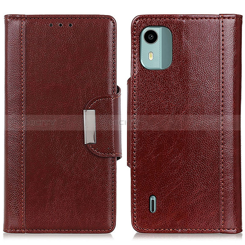 Funda de Cuero Cartera con Soporte Carcasa M01L para Nokia C12 Marron