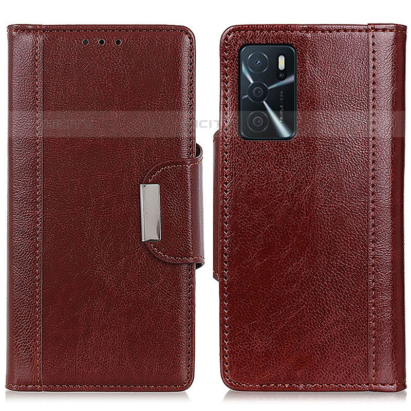 Funda de Cuero Cartera con Soporte Carcasa M01L para Oppo A16s Marron