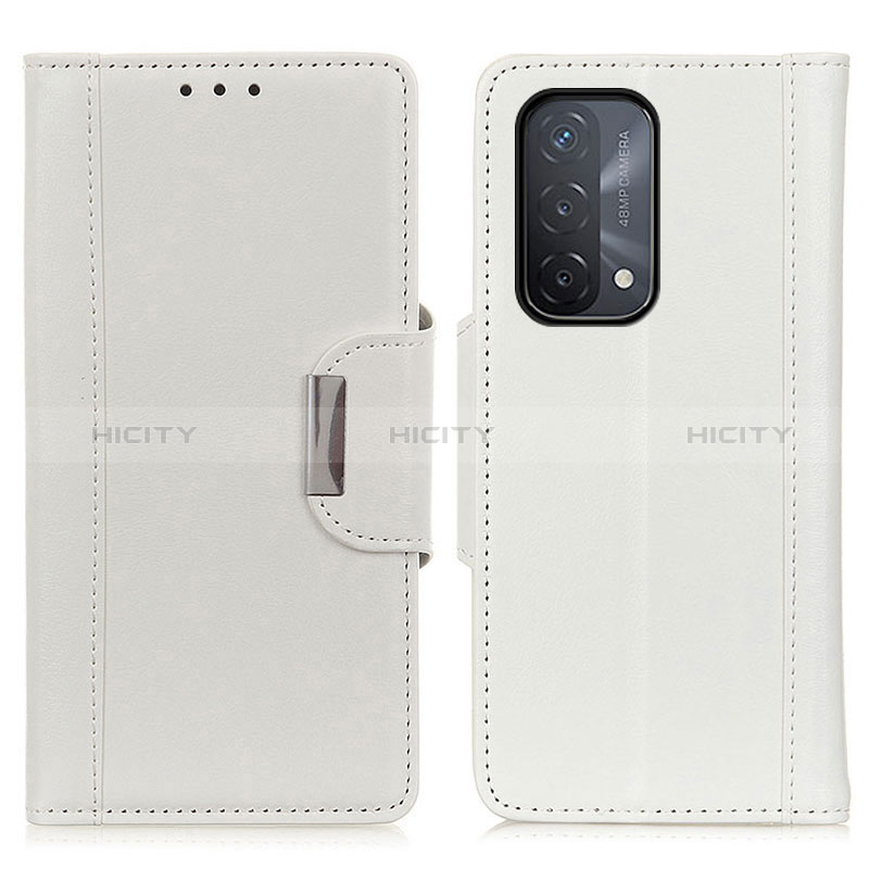 Funda de Cuero Cartera con Soporte Carcasa M01L para Oppo A54 5G Blanco