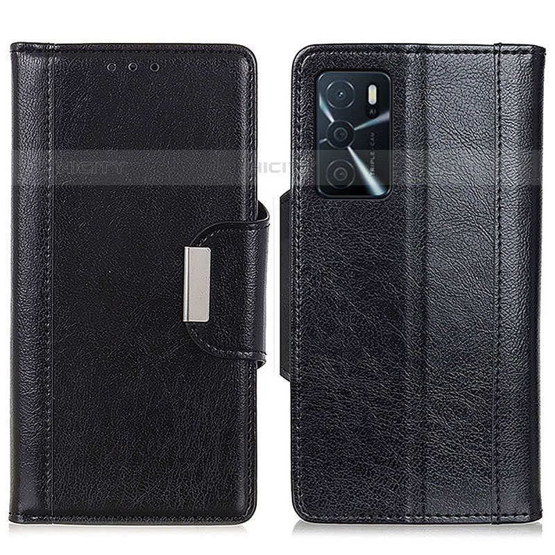 Funda de Cuero Cartera con Soporte Carcasa M01L para Oppo A54s Negro