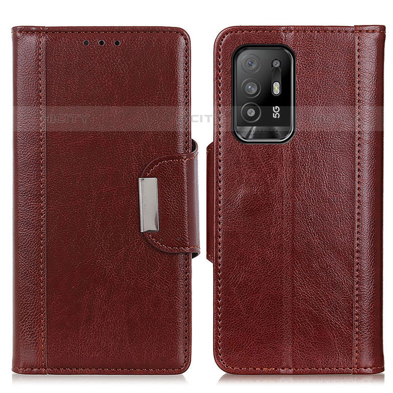 Funda de Cuero Cartera con Soporte Carcasa M01L para Oppo A95 5G Marron