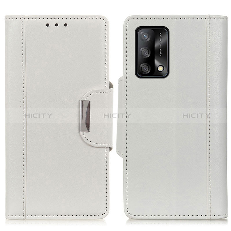 Funda de Cuero Cartera con Soporte Carcasa M01L para Oppo F19 Blanco