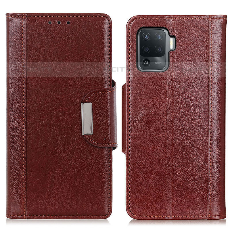 Funda de Cuero Cartera con Soporte Carcasa M01L para Oppo F19 Pro Marron