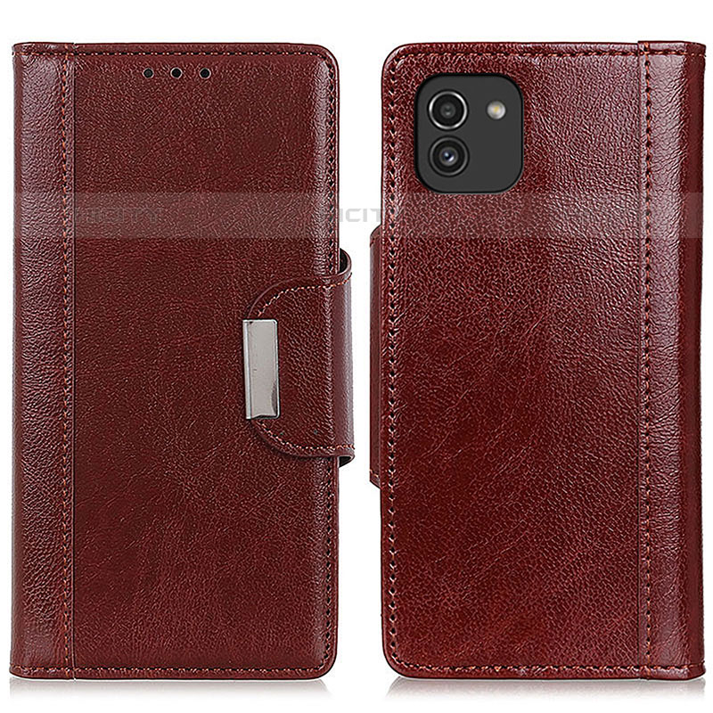 Funda de Cuero Cartera con Soporte Carcasa M01L para Samsung Galaxy A03 Marron