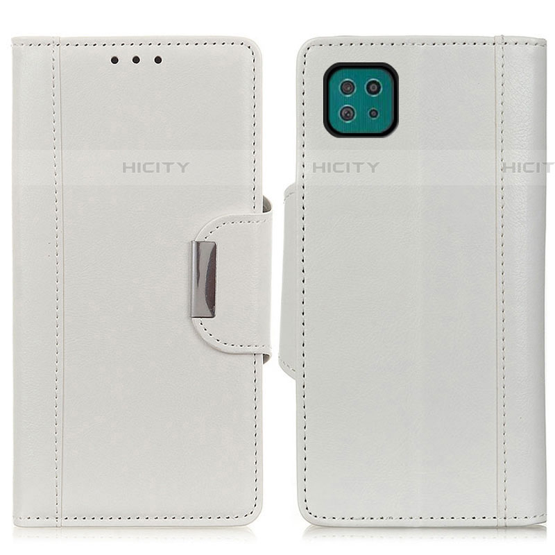 Funda de Cuero Cartera con Soporte Carcasa M01L para Samsung Galaxy F42 5G Blanco