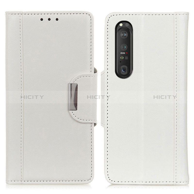 Funda de Cuero Cartera con Soporte Carcasa M01L para Sony Xperia 1 III Blanco