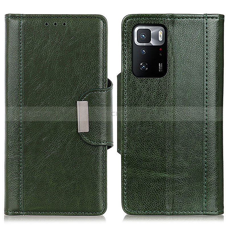 Funda de Cuero Cartera con Soporte Carcasa M01L para Xiaomi Redmi Note 10 Pro 5G Verde