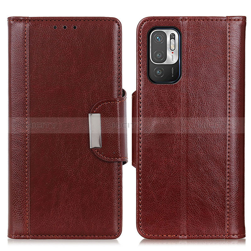 Funda de Cuero Cartera con Soporte Carcasa M01L para Xiaomi Redmi Note 10T 5G Marron