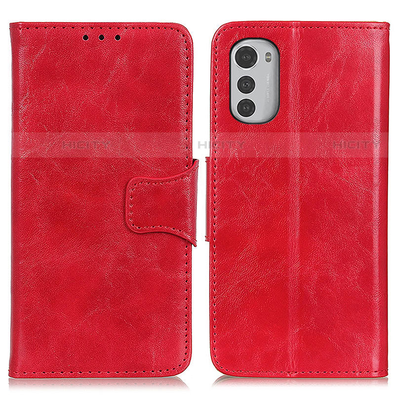 Funda de Cuero Cartera con Soporte Carcasa M02L para Motorola Moto E32s Rojo