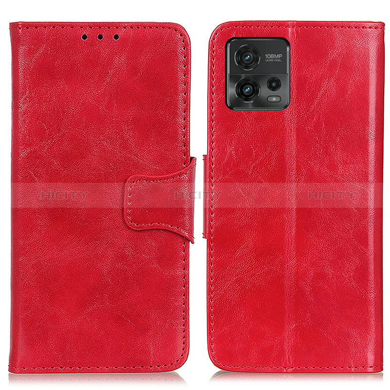 Funda de Cuero Cartera con Soporte Carcasa M02L para Motorola Moto G72 Rojo