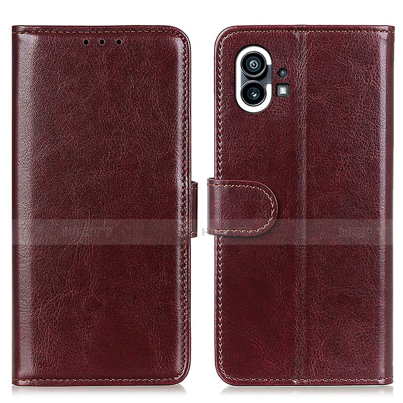 Funda de Cuero Cartera con Soporte Carcasa M02L para Nothing Phone 1 Marron