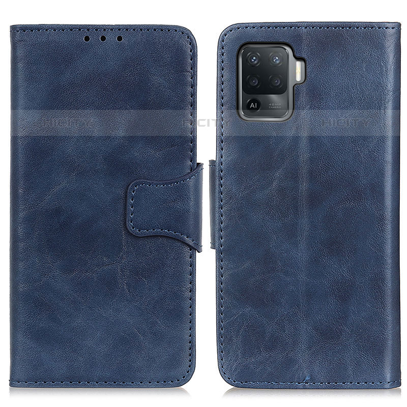 Funda de Cuero Cartera con Soporte Carcasa M02L para Oppo Reno5 Lite Azul