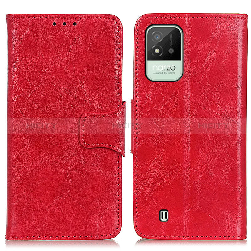 Funda de Cuero Cartera con Soporte Carcasa M02L para Realme Narzo 50i Rojo