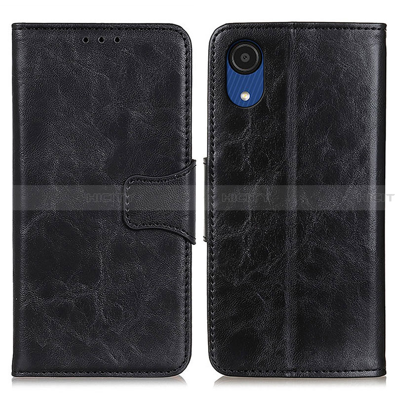 Funda de Cuero Cartera con Soporte Carcasa M02L para Samsung Galaxy A03 Core Negro