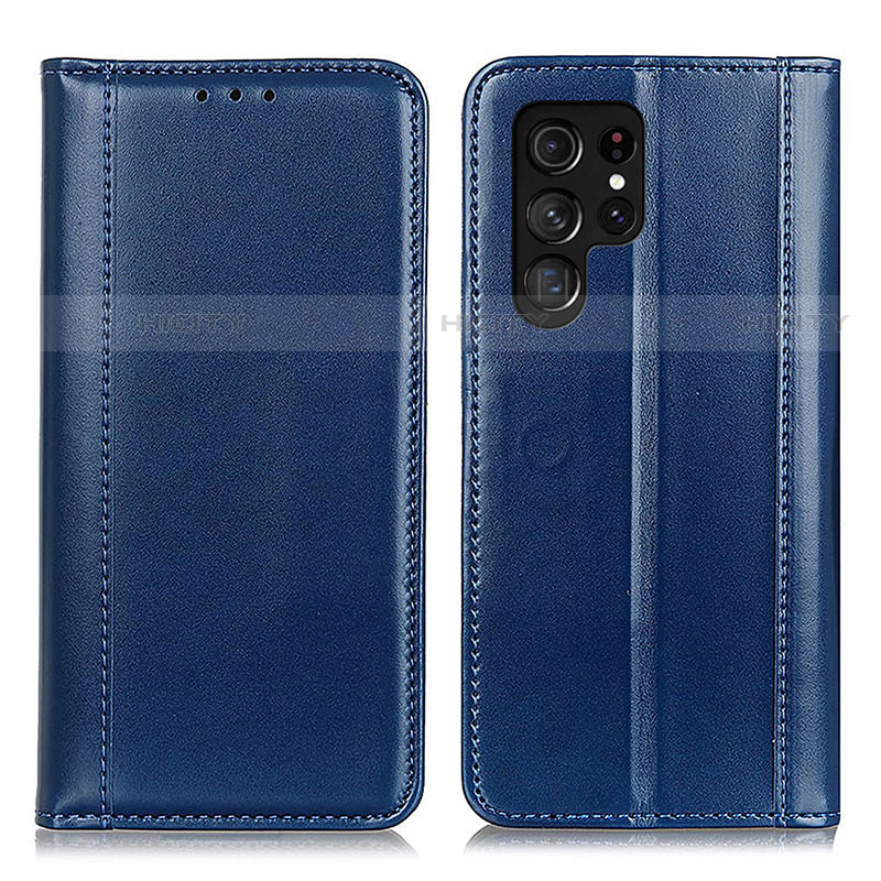 Funda de Cuero Cartera con Soporte Carcasa M02L para Samsung Galaxy S23 Ultra 5G Azul