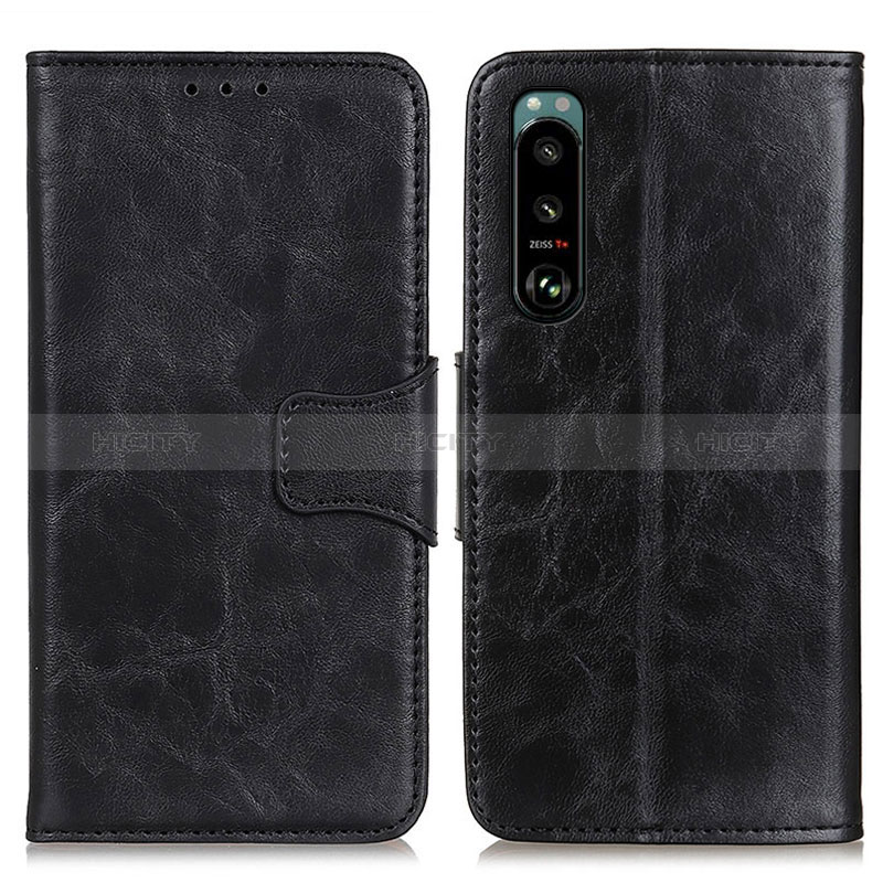 Funda de Cuero Cartera con Soporte Carcasa M02L para Sony Xperia 5 III Negro