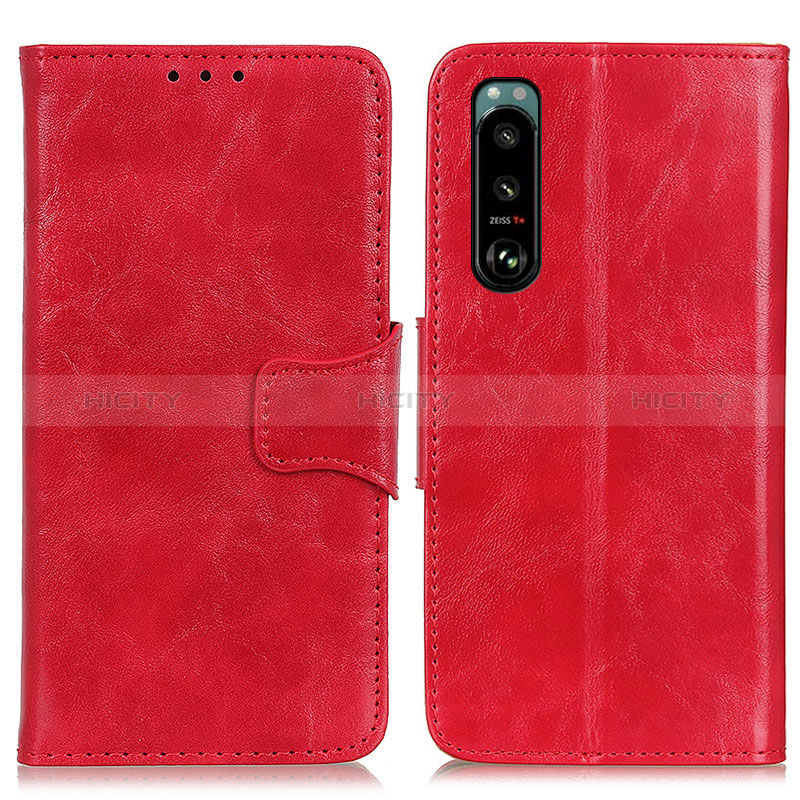 Funda de Cuero Cartera con Soporte Carcasa M02L para Sony Xperia 5 III SO-53B Rojo