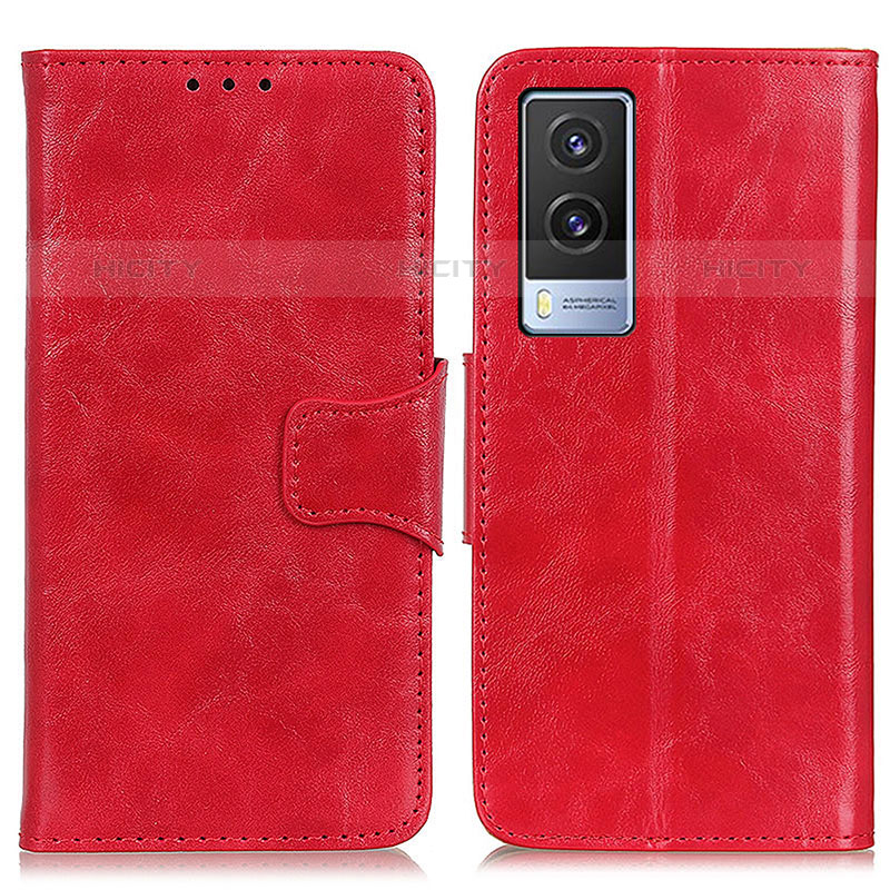 Funda de Cuero Cartera con Soporte Carcasa M02L para Vivo V21e 5G Rojo