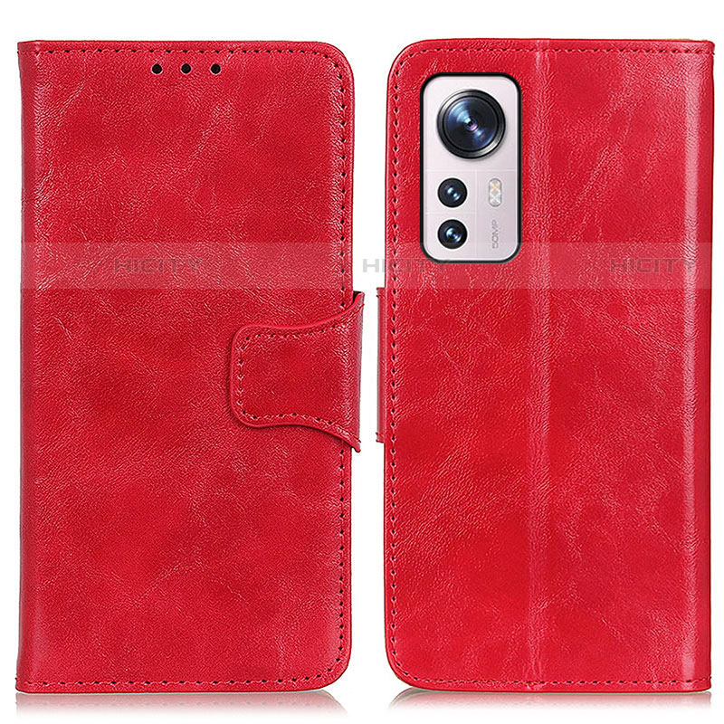 Funda de Cuero Cartera con Soporte Carcasa M02L para Xiaomi Mi 12 5G Rojo