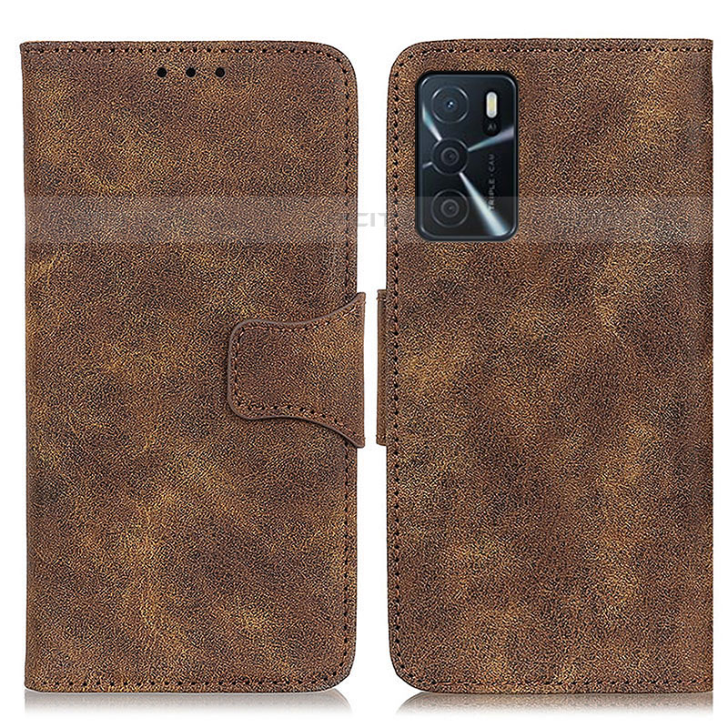 Funda de Cuero Cartera con Soporte Carcasa M03L para Oppo A16s Marron