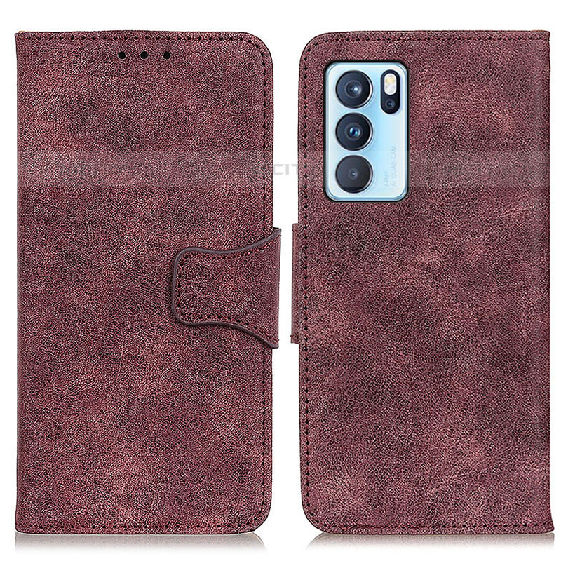 Funda de Cuero Cartera con Soporte Carcasa M03L para Oppo Reno6 Pro 5G India Morado