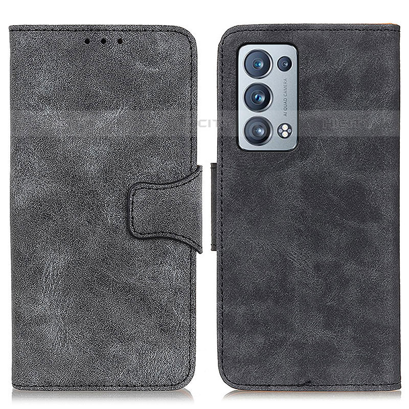 Funda de Cuero Cartera con Soporte Carcasa M03L para Oppo Reno6 Pro+ Plus 5G Negro