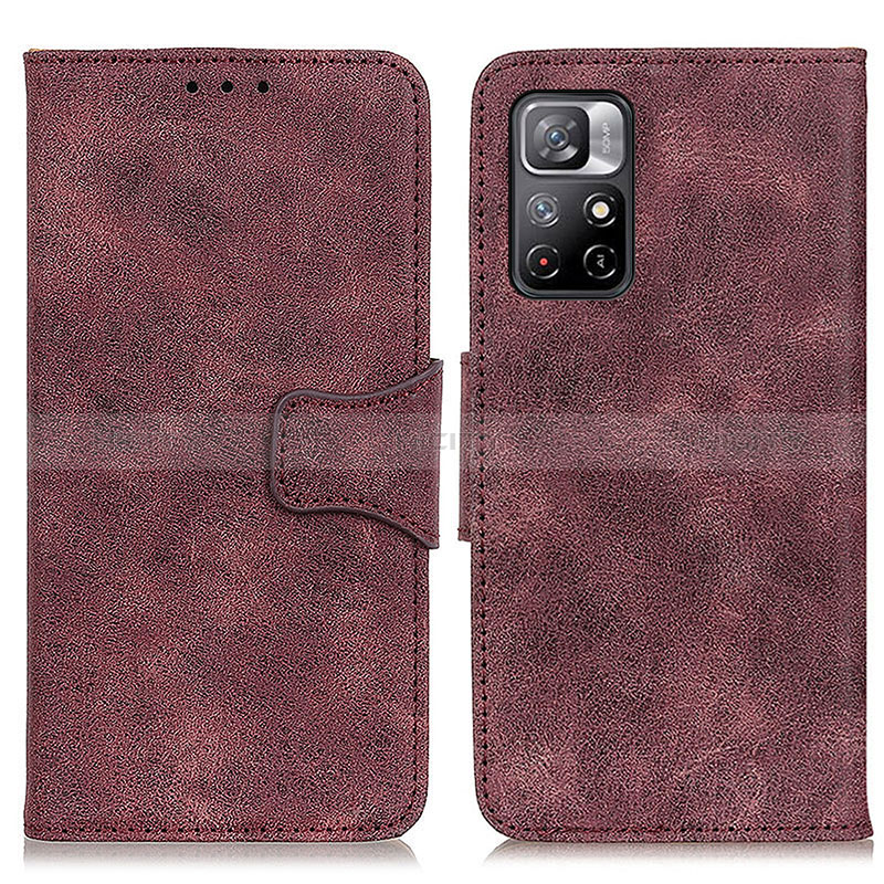 Funda de Cuero Cartera con Soporte Carcasa M03L para Xiaomi Redmi Note 11 5G Morado