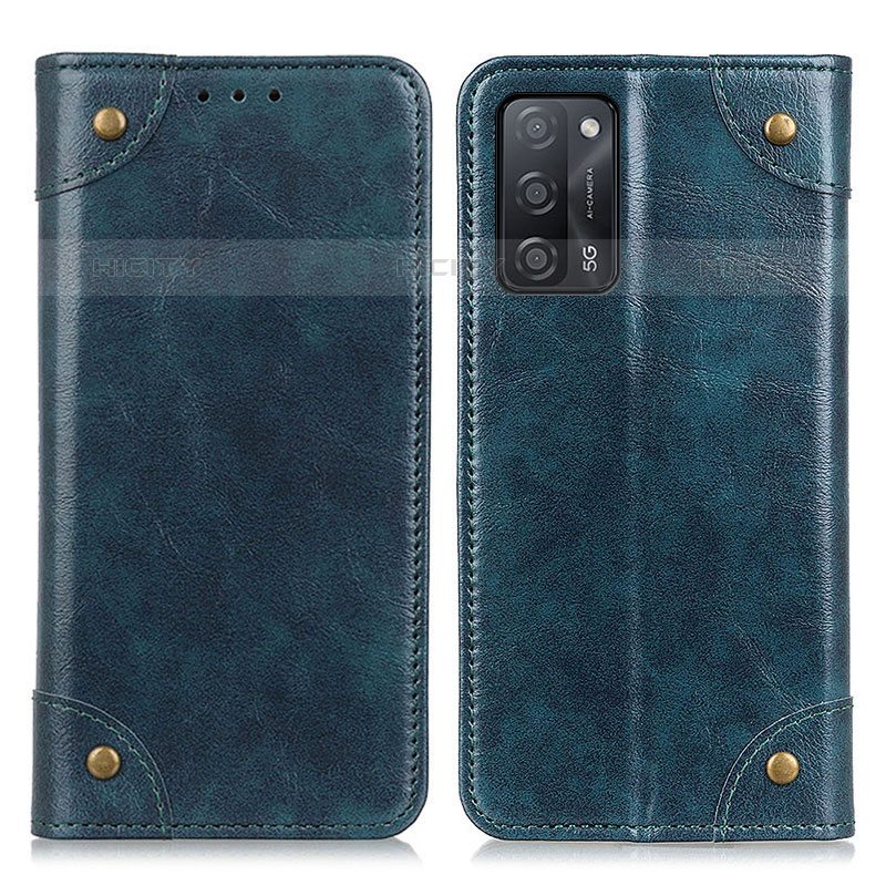 Funda de Cuero Cartera con Soporte Carcasa M04L para Oppo A53s 5G Azul