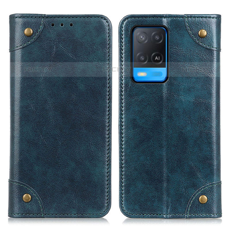 Funda de Cuero Cartera con Soporte Carcasa M04L para Oppo A54 4G Azul