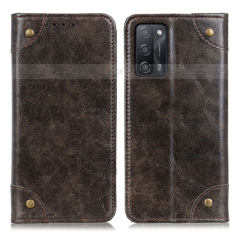 Funda de Cuero Cartera con Soporte Carcasa M04L para Oppo A55 5G Bronze