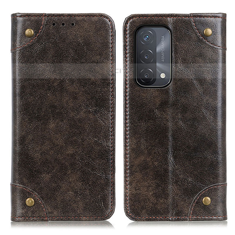 Funda de Cuero Cartera con Soporte Carcasa M04L para Oppo A93 5G Bronze