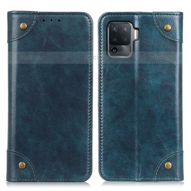 Funda de Cuero Cartera con Soporte Carcasa M04L para Oppo A94 4G Azul