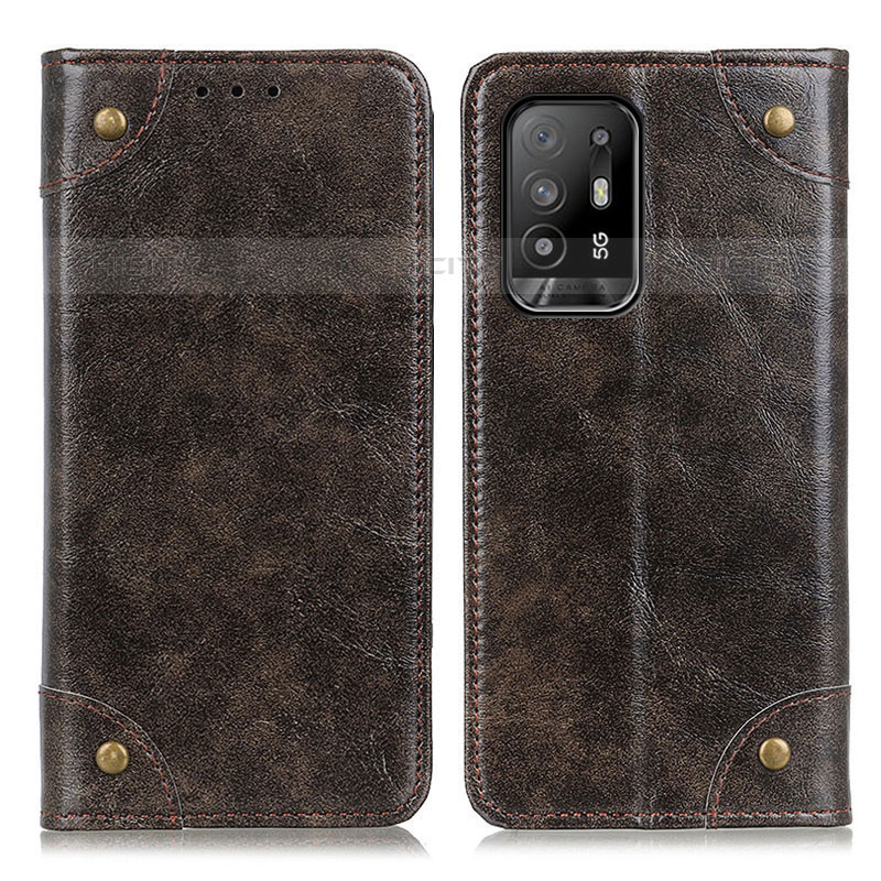 Funda de Cuero Cartera con Soporte Carcasa M04L para Oppo A94 5G Bronze