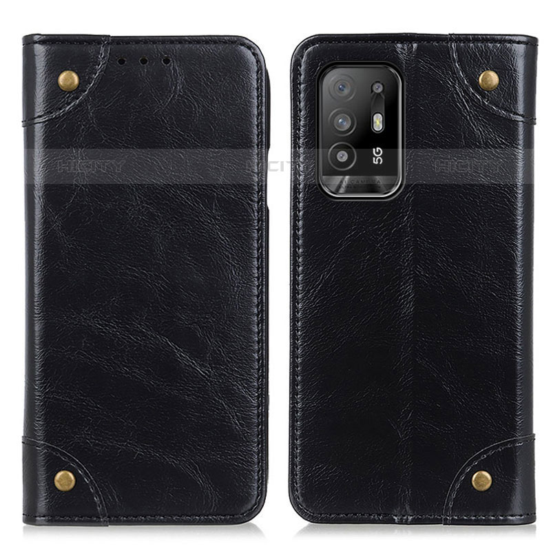 Funda de Cuero Cartera con Soporte Carcasa M04L para Oppo A94 5G Negro