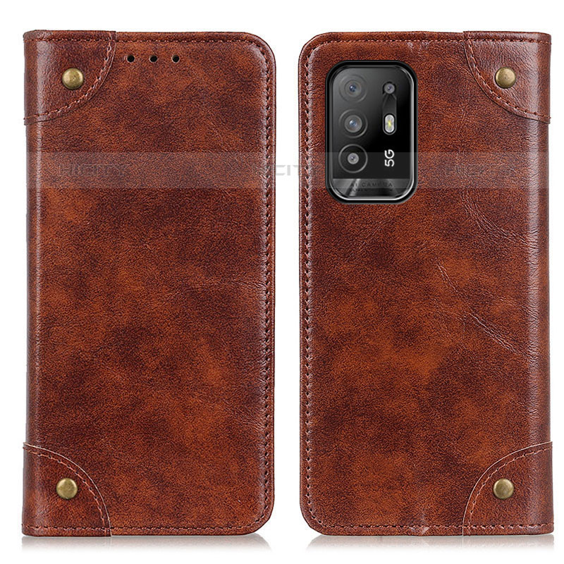 Funda de Cuero Cartera con Soporte Carcasa M04L para Oppo A95 5G Marron