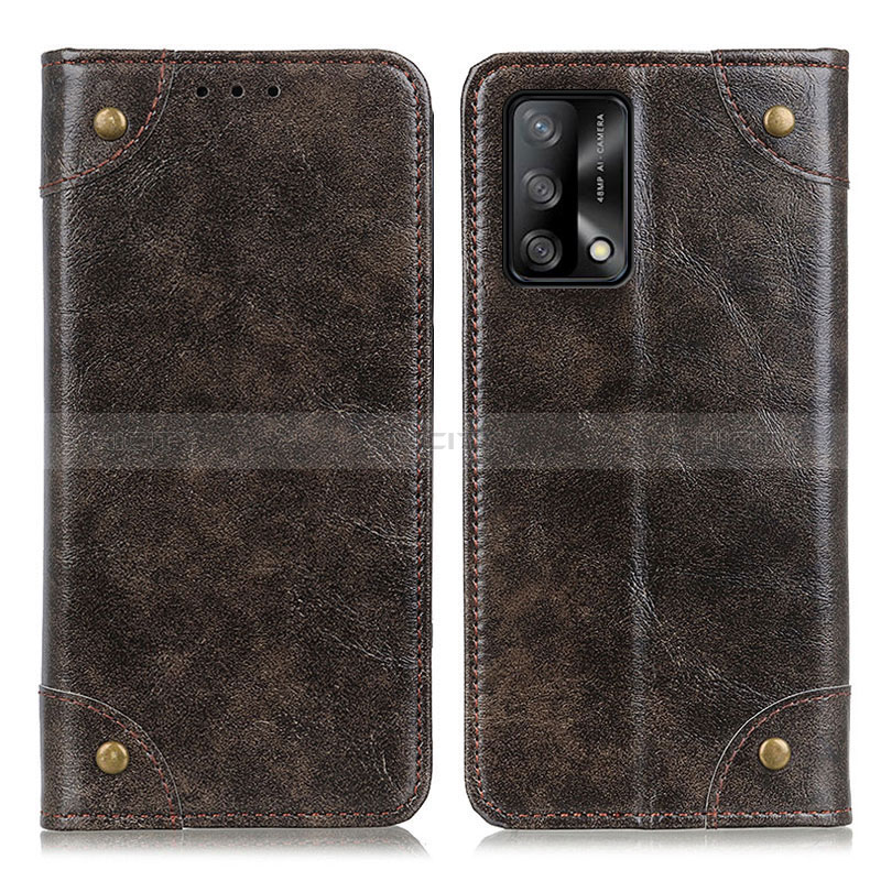 Funda de Cuero Cartera con Soporte Carcasa M04L para Oppo F19 Bronze