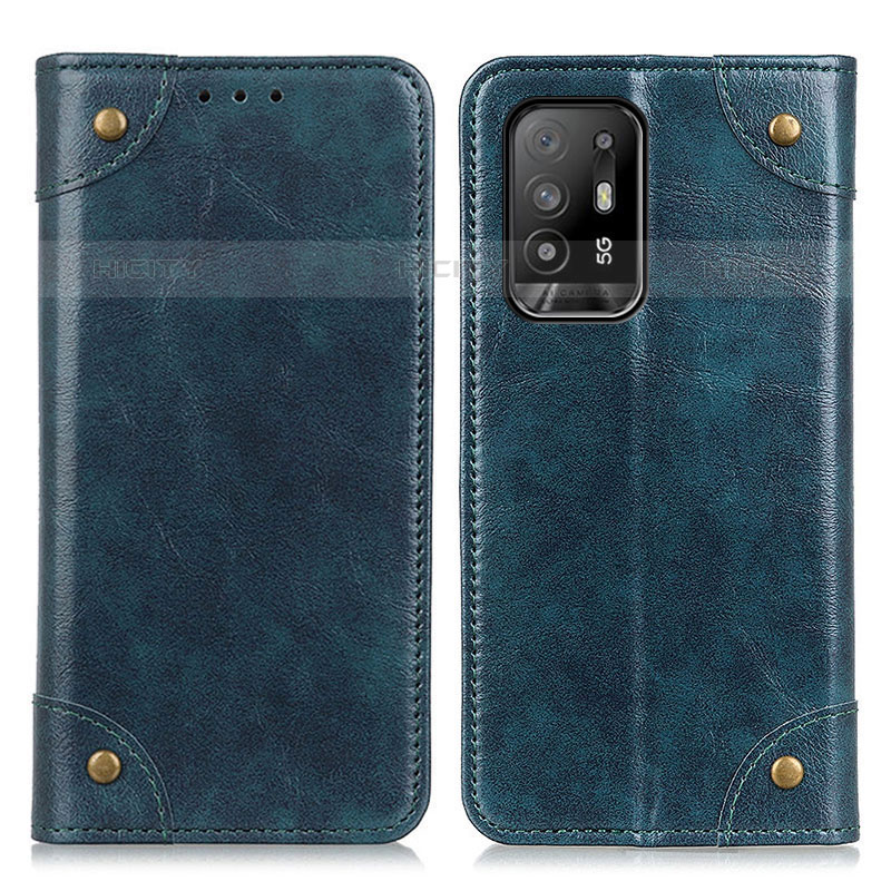 Funda de Cuero Cartera con Soporte Carcasa M04L para Oppo Reno5 Z 5G Azul