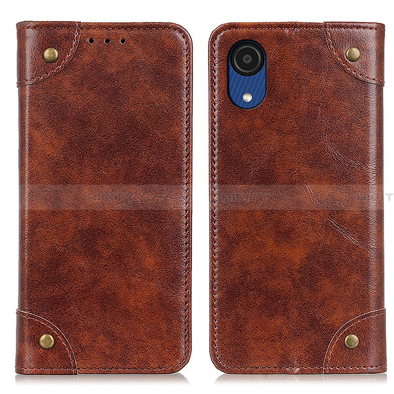 Funda de Cuero Cartera con Soporte Carcasa M04L para Samsung Galaxy A03 Core Marron