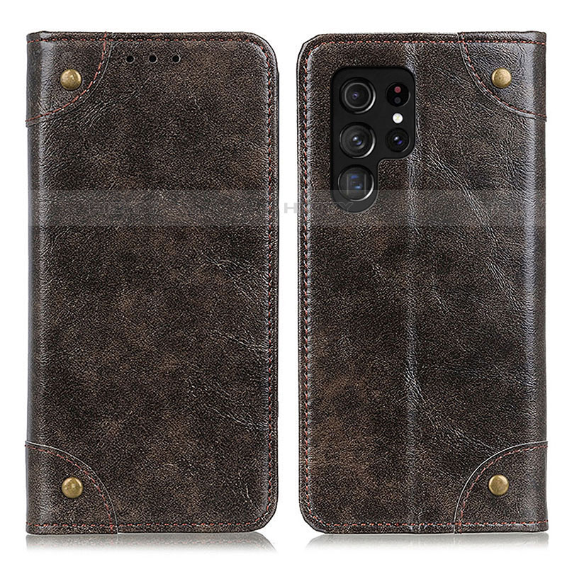 Funda de Cuero Cartera con Soporte Carcasa M04L para Samsung Galaxy S23 Ultra 5G Bronze